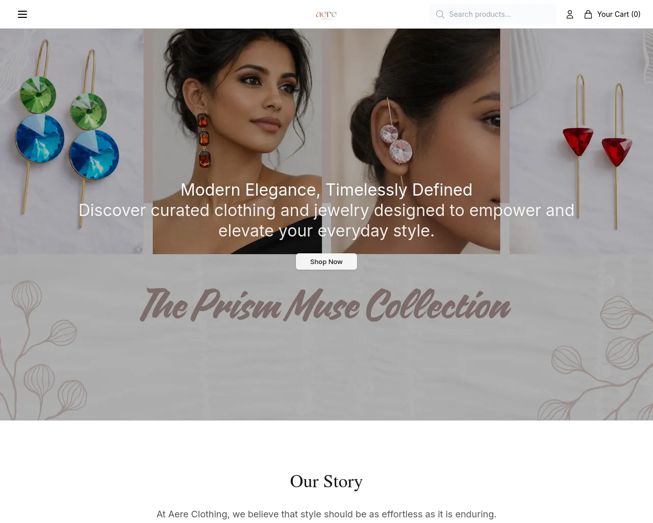 Screenshot of aereclothingstudio.shop