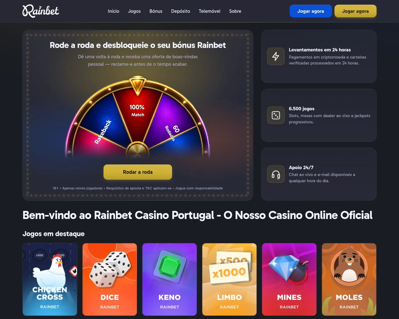 Screenshot of portugal-rainbet.com