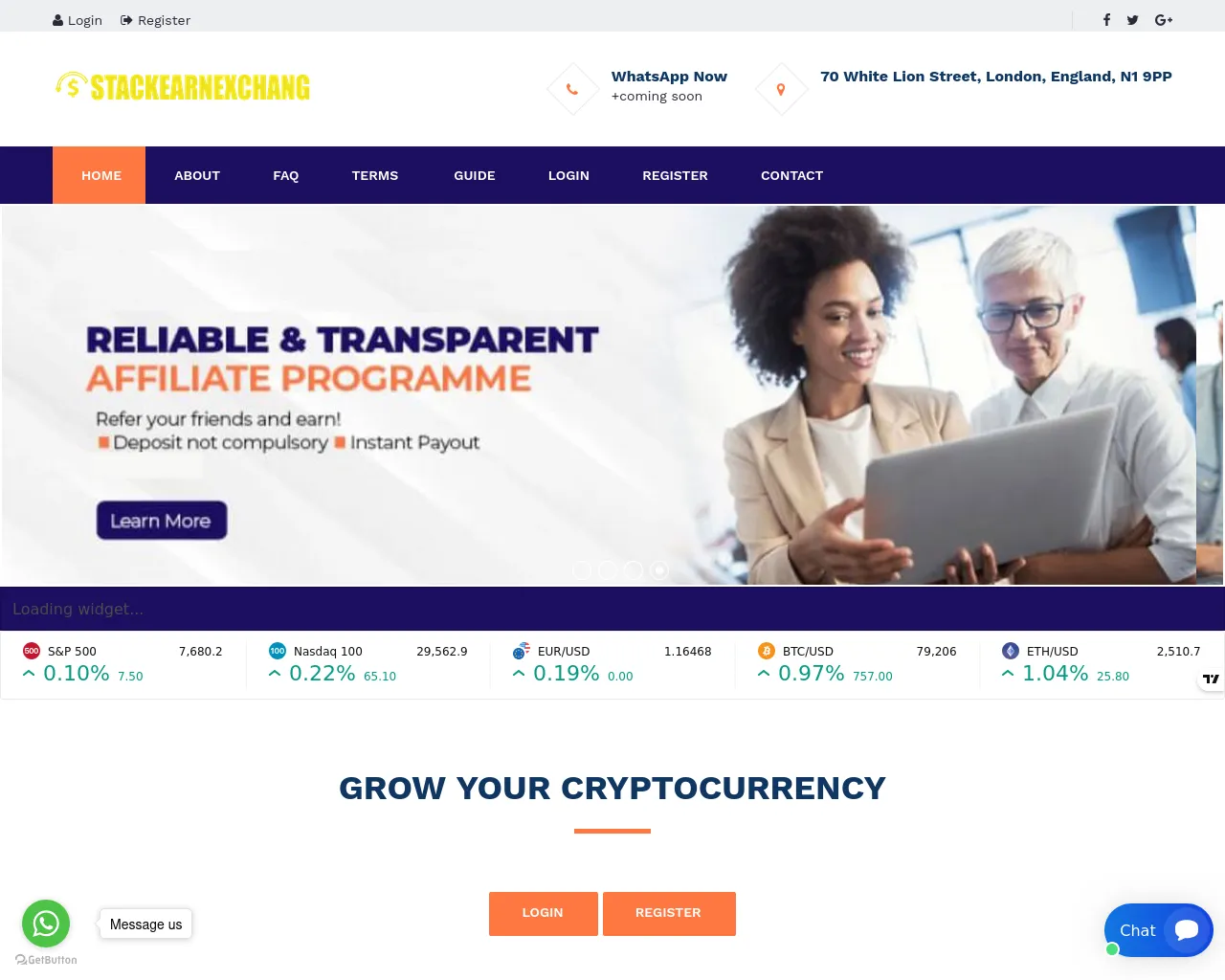 Screenshot of stackearnxchang.com