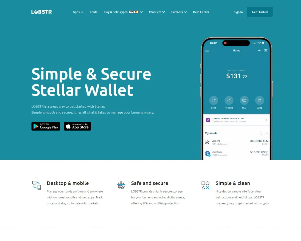 Screenshot of apps-lobstrwallet.webflow.io