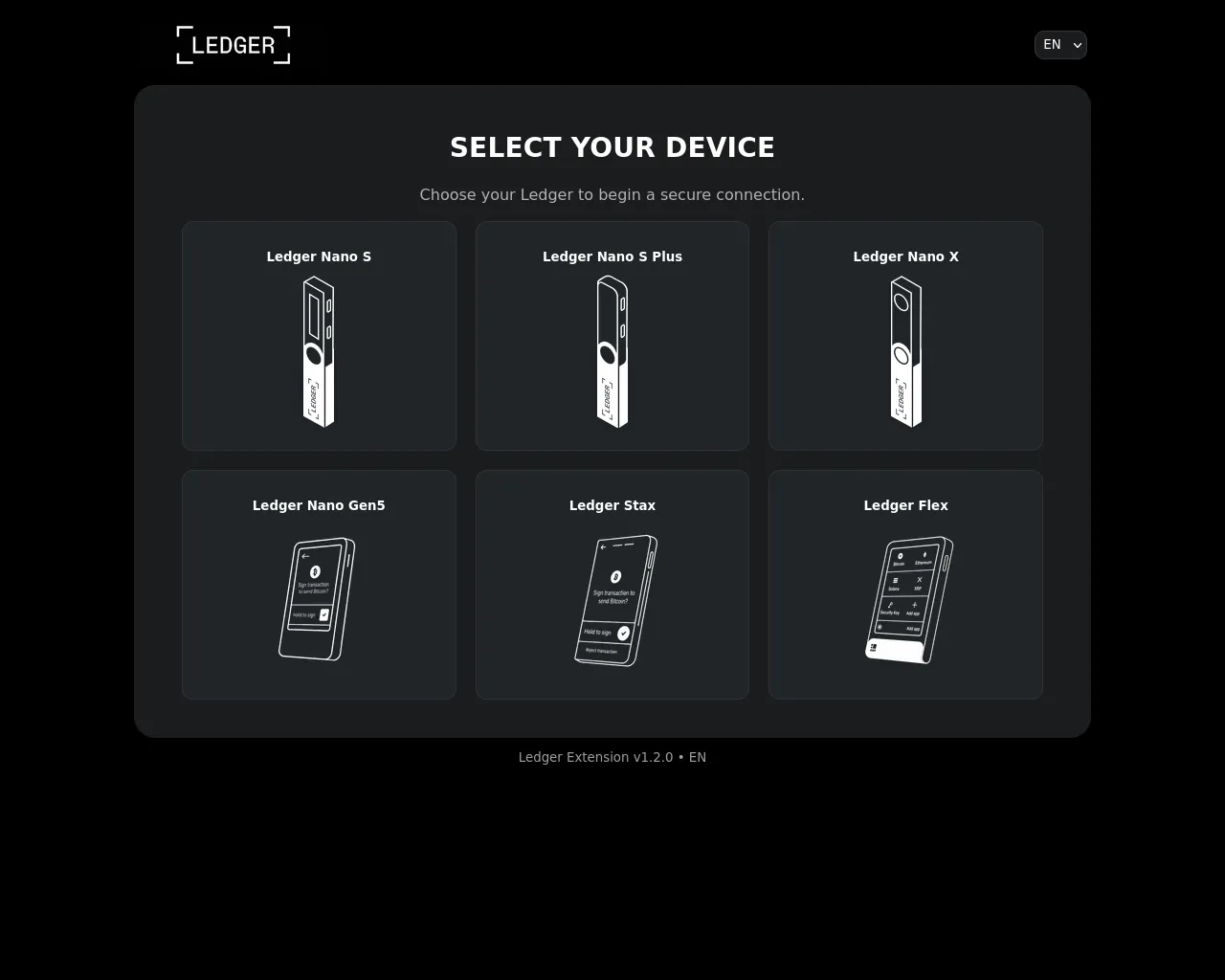 Screenshot of onboarding.ledger-extension.xyz