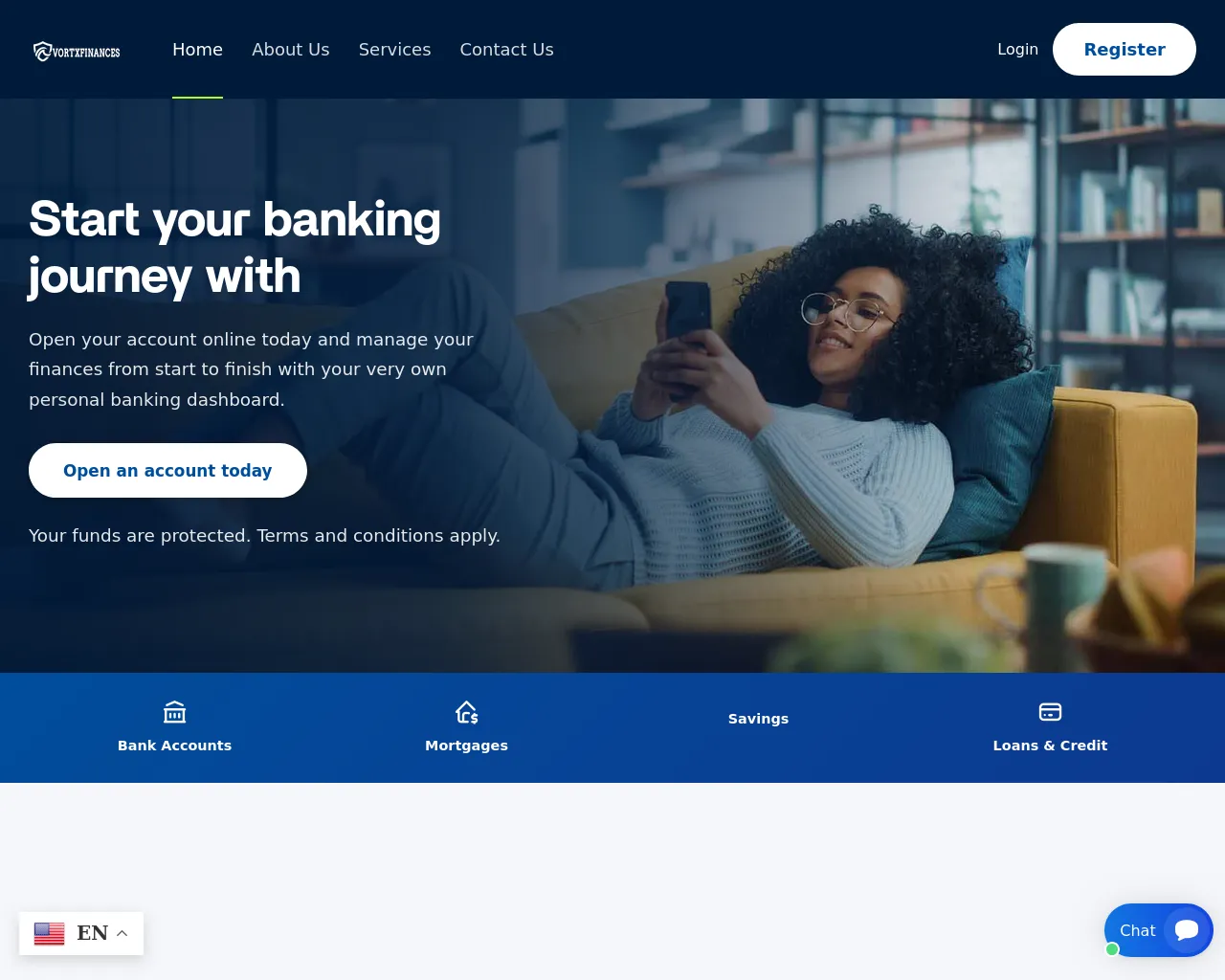 Screenshot of vortxfinances.info