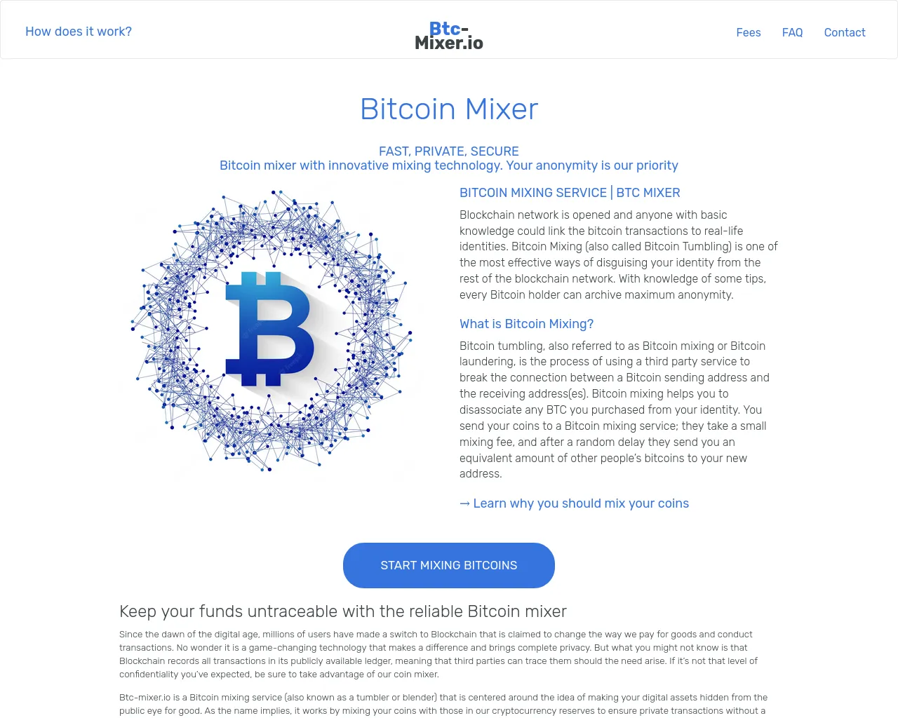 Screenshot of btc-mixer.io