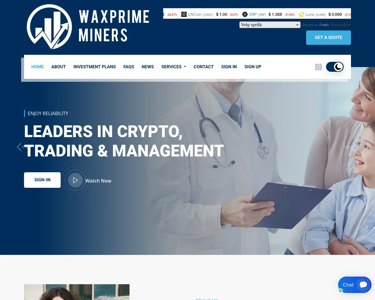 Screenshot of waxprime-miners.online