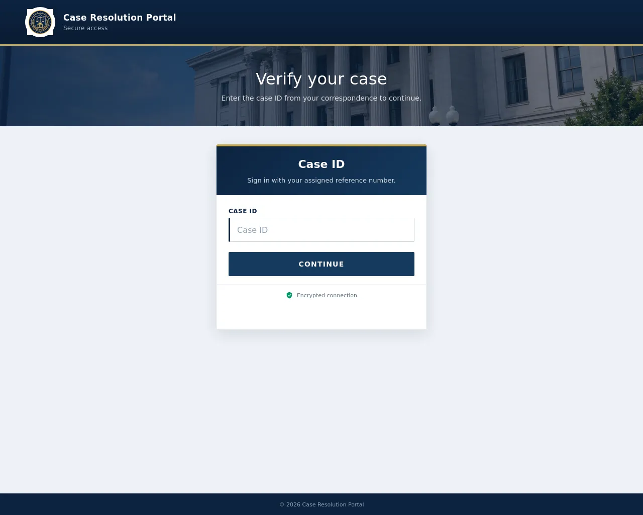 Screenshot of treasury-claimsportal.com