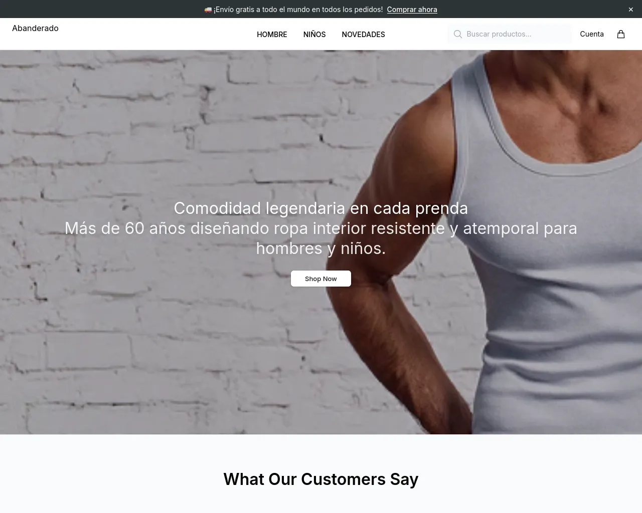 Screenshot of abanderadoofficial.shop
