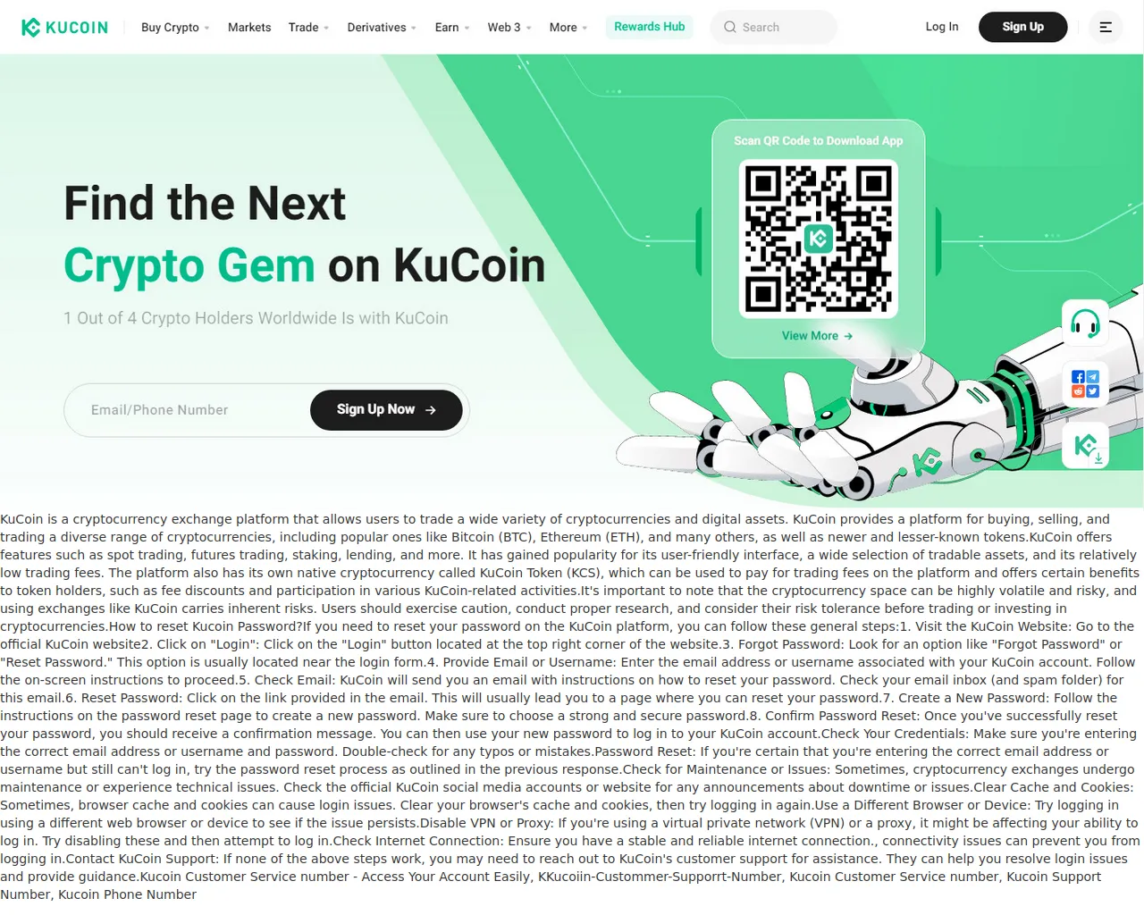 Screenshot of kuccoin-customerr-serrvice-nnumbr.webflow.io