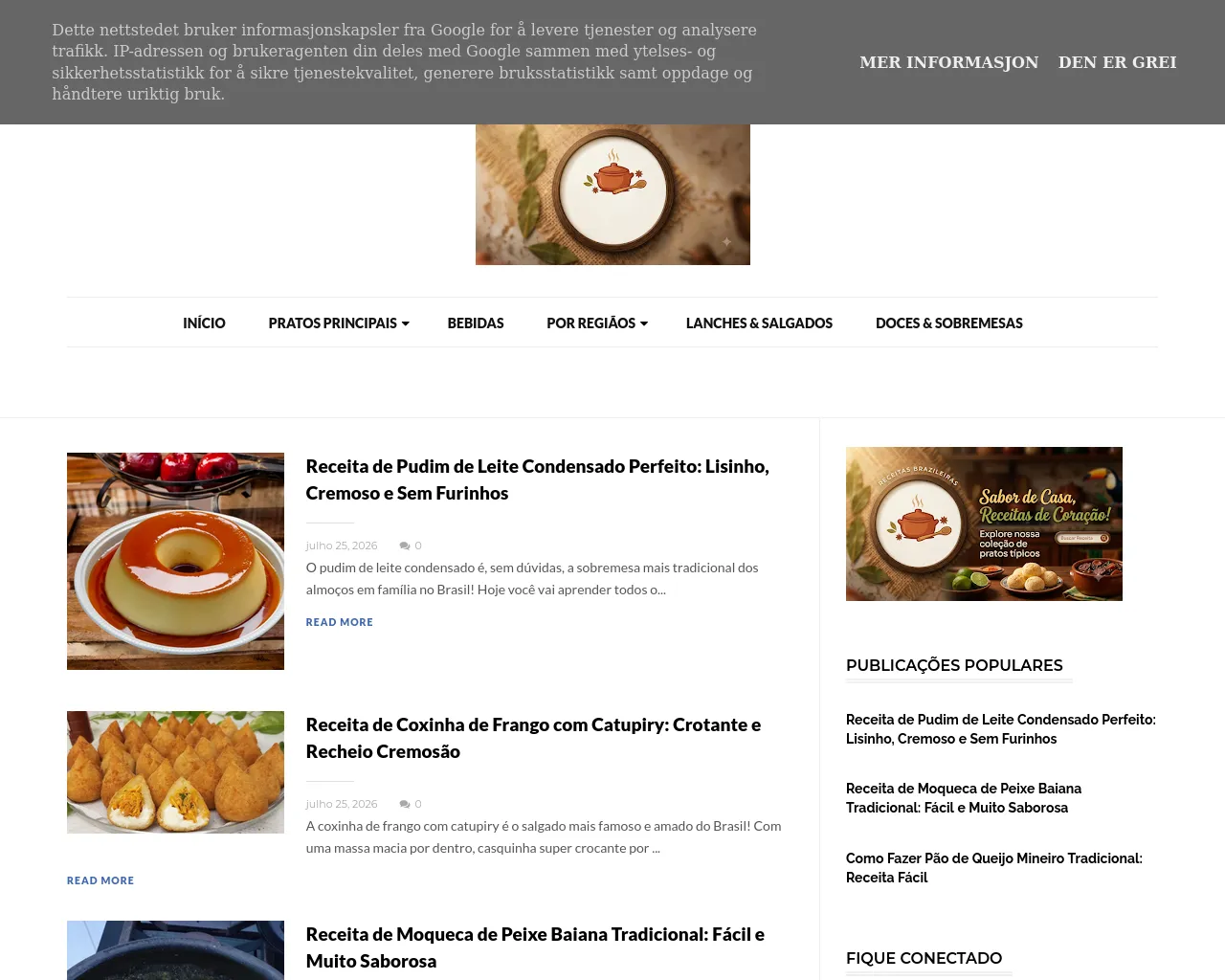 Screenshot of receitasbrazileiras.site