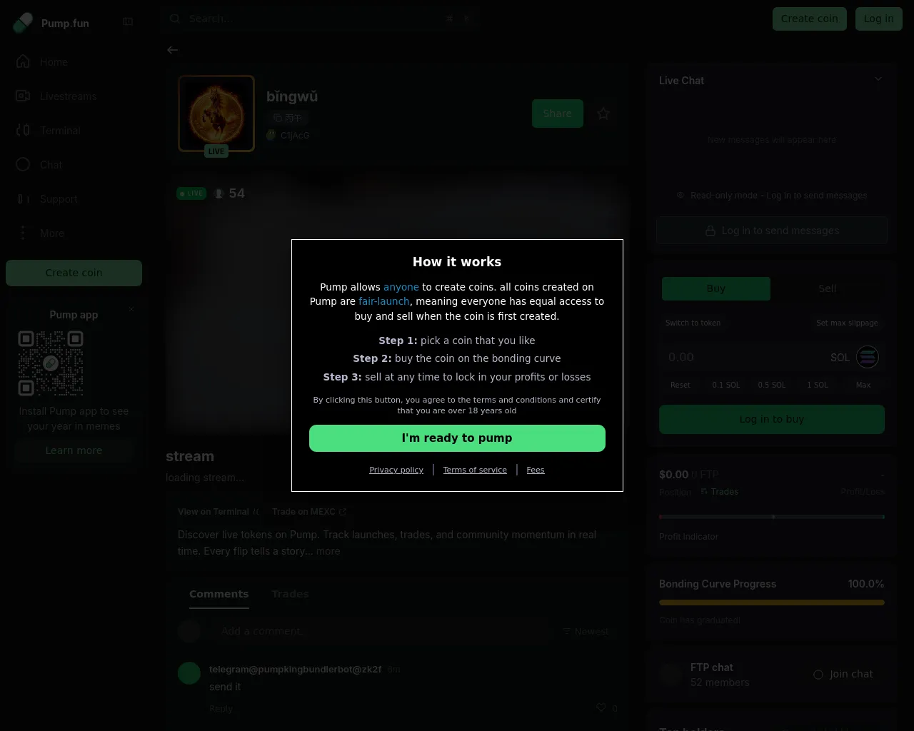 Screenshot of fun-tokencreator.live