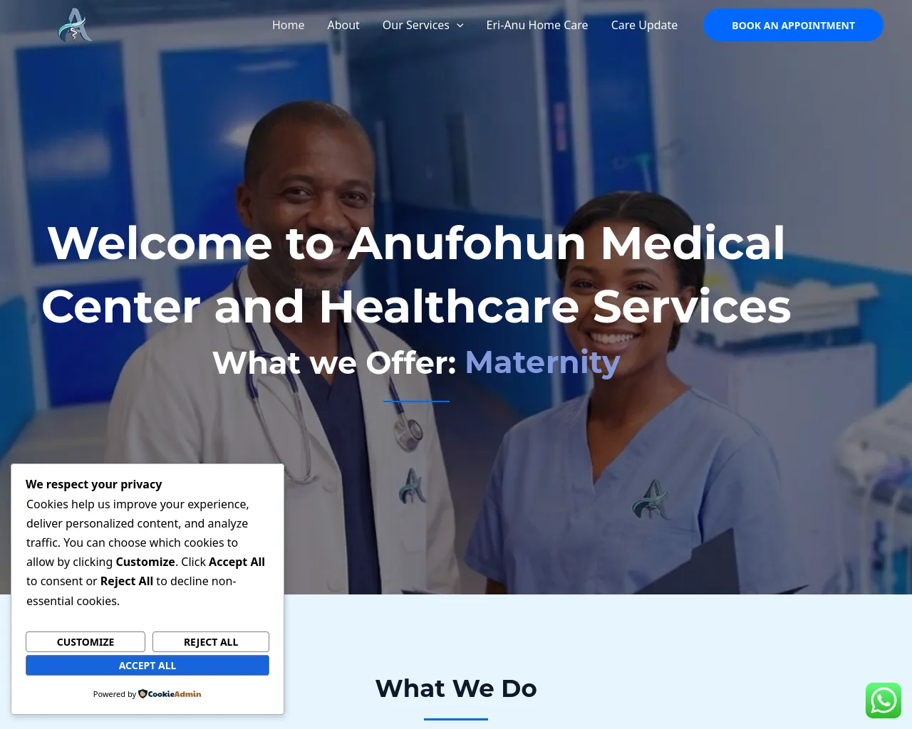 Screenshot of anufohunmedicals.org
