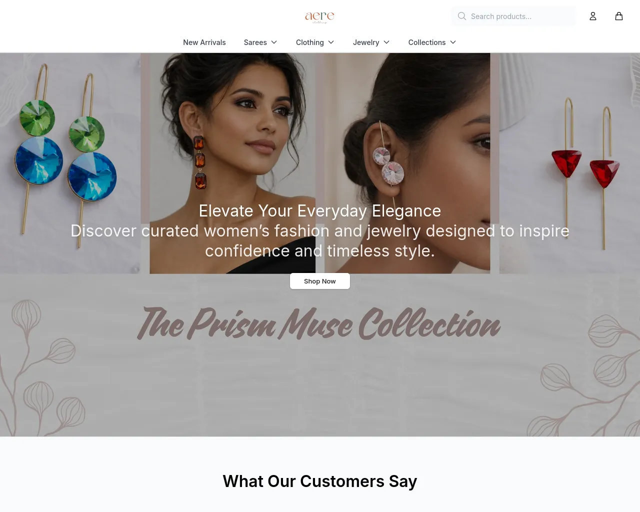 Screenshot of aereclothing.shop