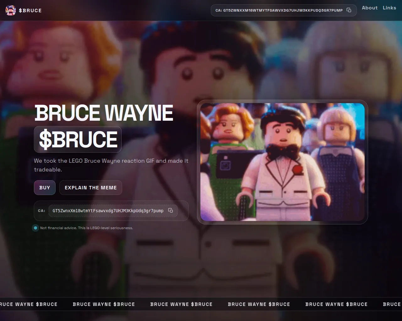 Screenshot of brucewaynesolana.xyz