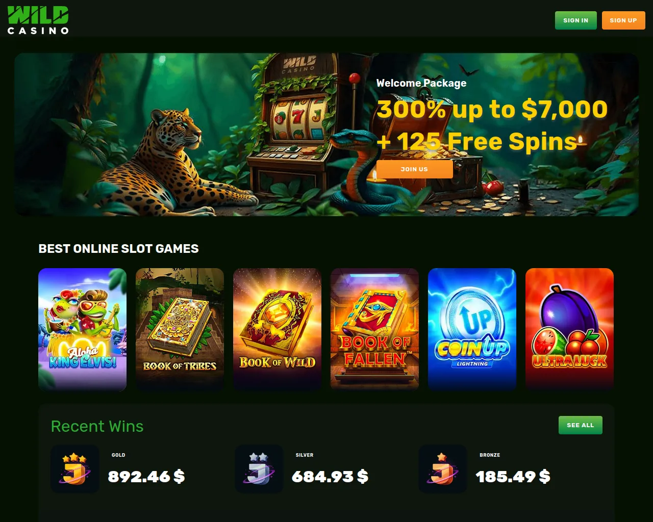 Screenshot of wildcasino2.com