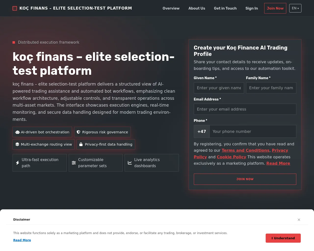 Screenshot of kocfinanssecimtestiozelsecimprogrami.click