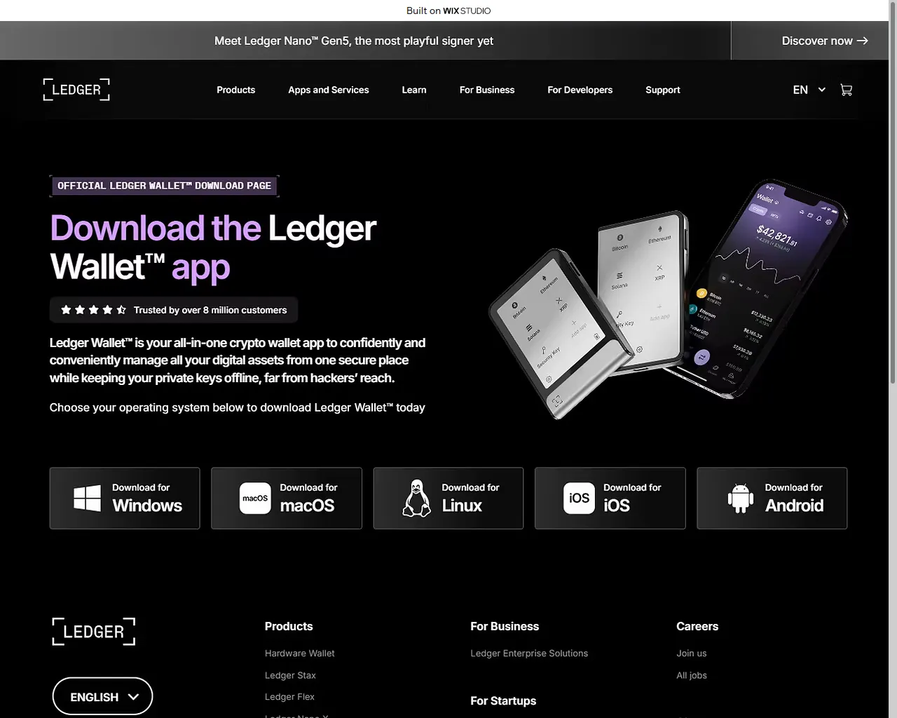 Screenshot of desktop-enledgr.wixstudio.com