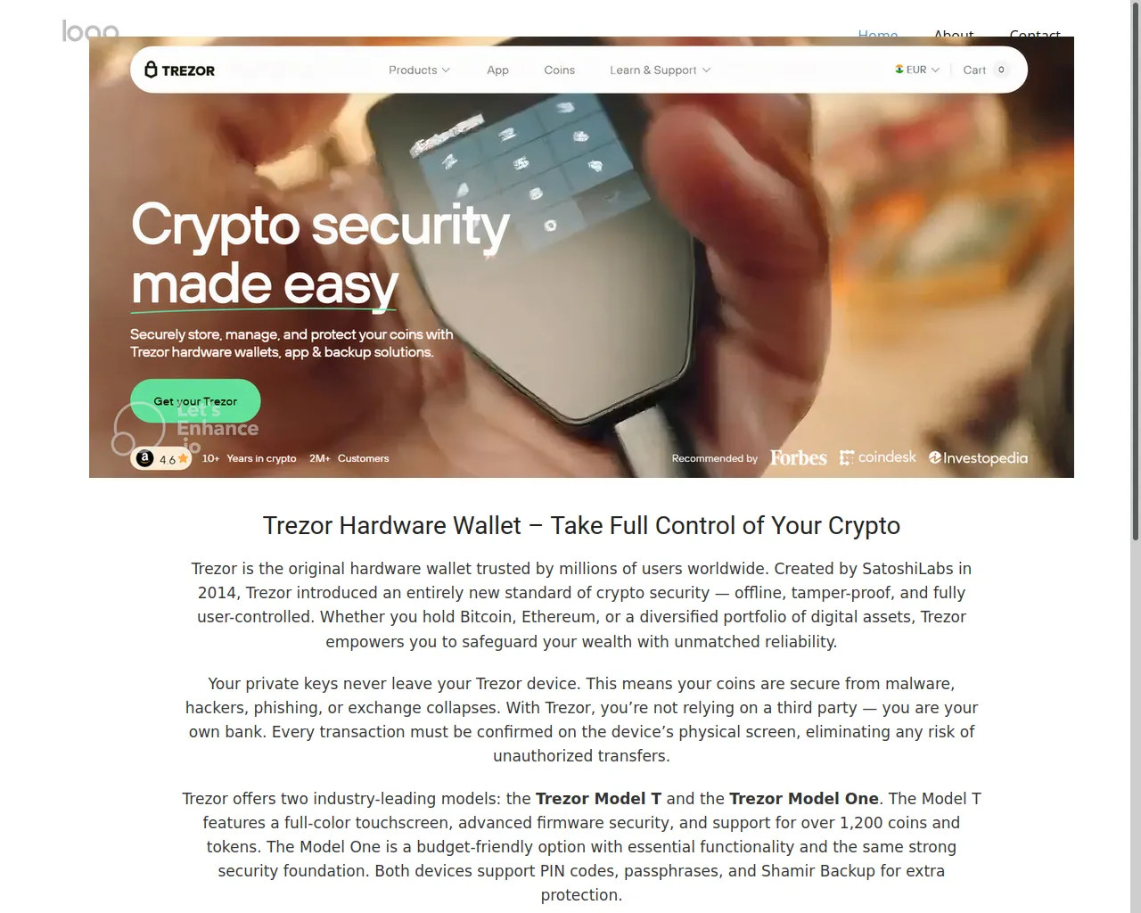 Screenshot of start-trezor.nicepage.io