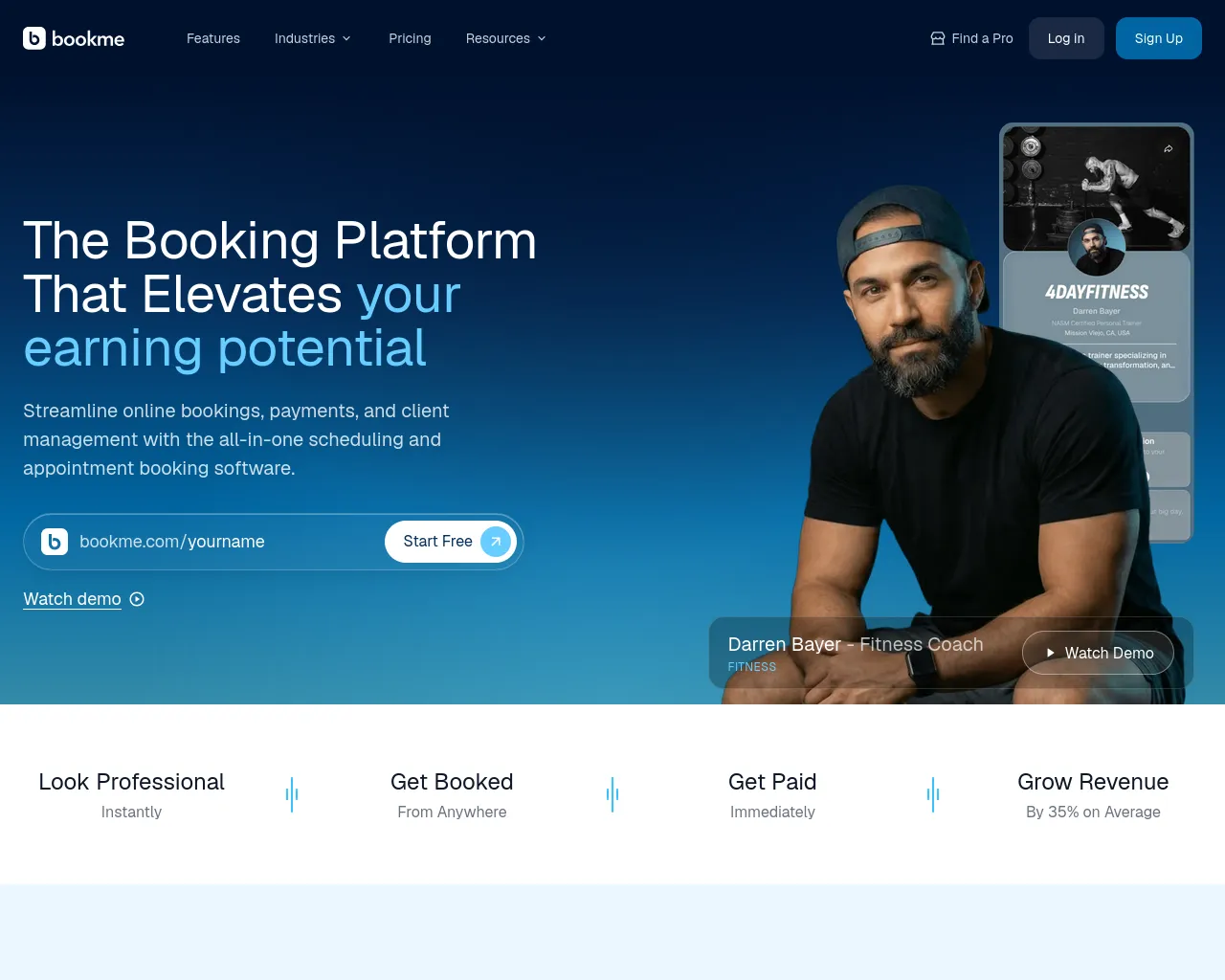 Screenshot of bookme.com
