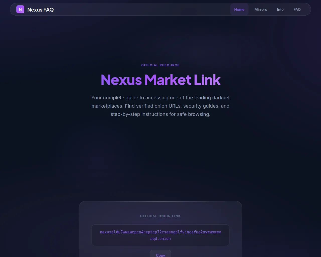 Screenshot of nexusfaq.cards