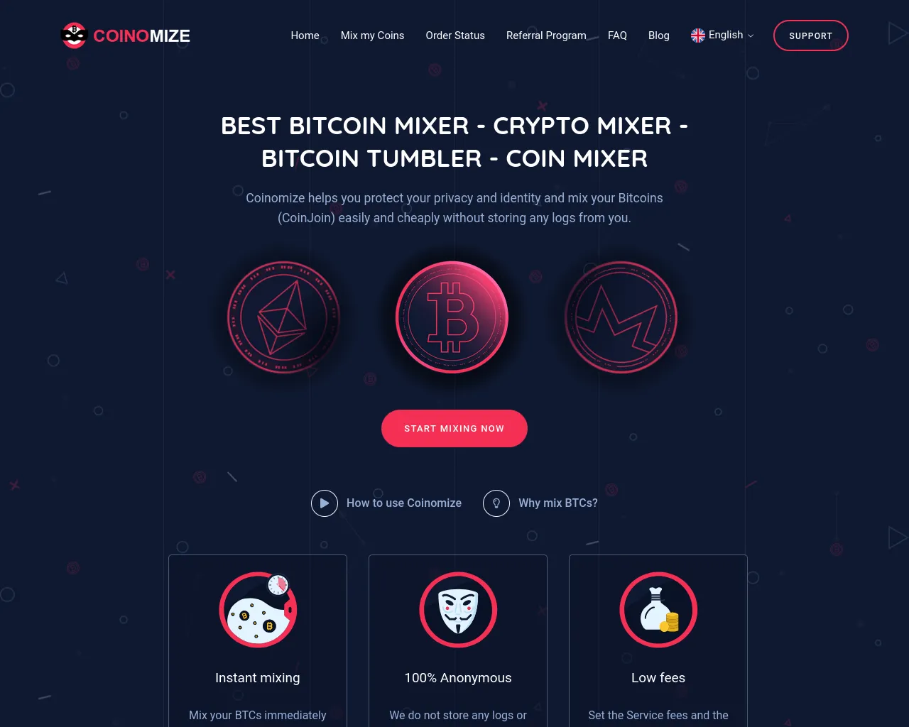 Screenshot of koinomize.biz