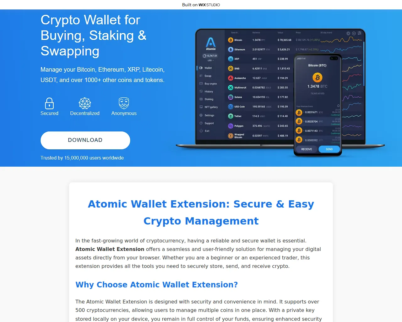 Screenshot of atomic-en-us.wixstudio.com