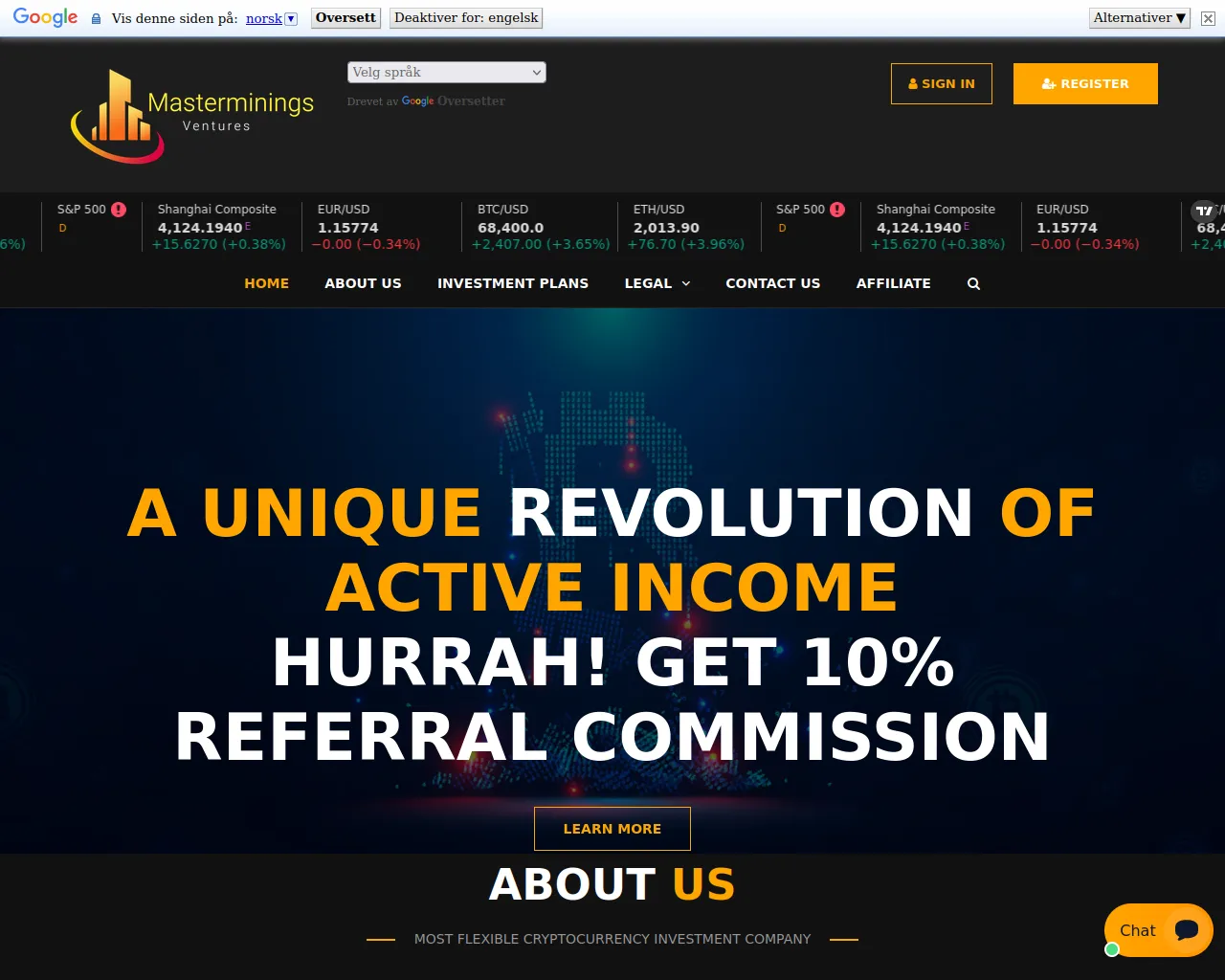 Screenshot of masterminingsventures.online
