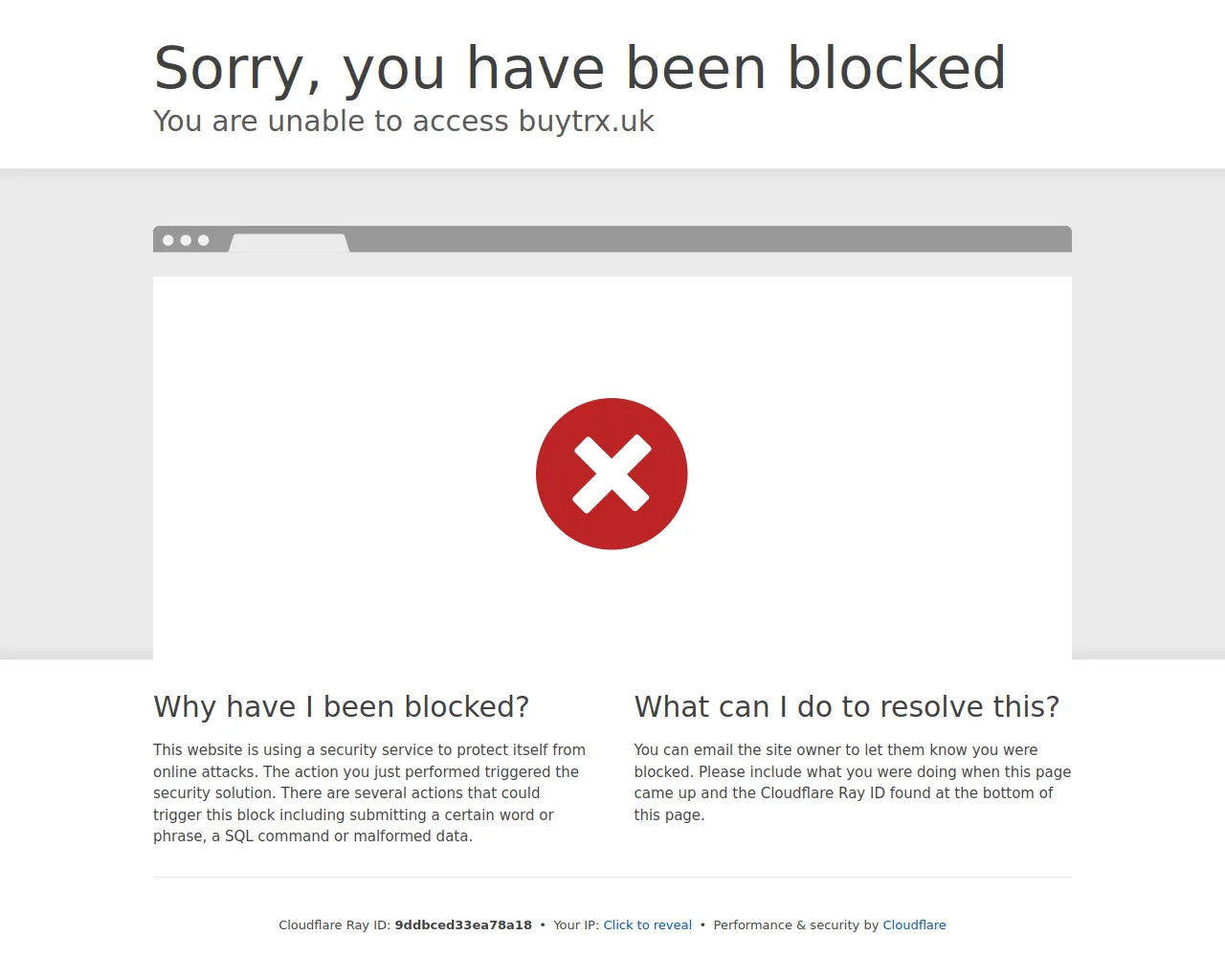 Screenshot of buytrx.uk