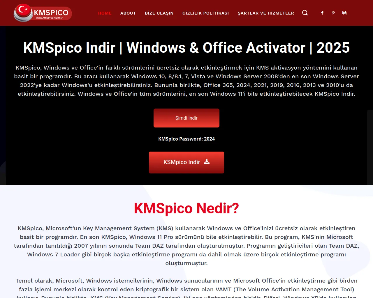 Screenshot of kmspico.com.tr