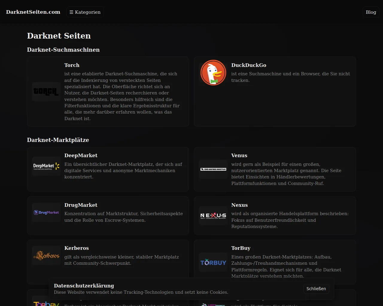 Screenshot of darknetseiten.com