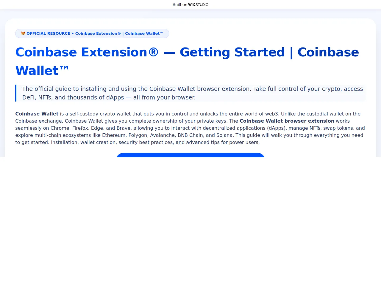 Screenshot of coinbesapp.wixstudio.com