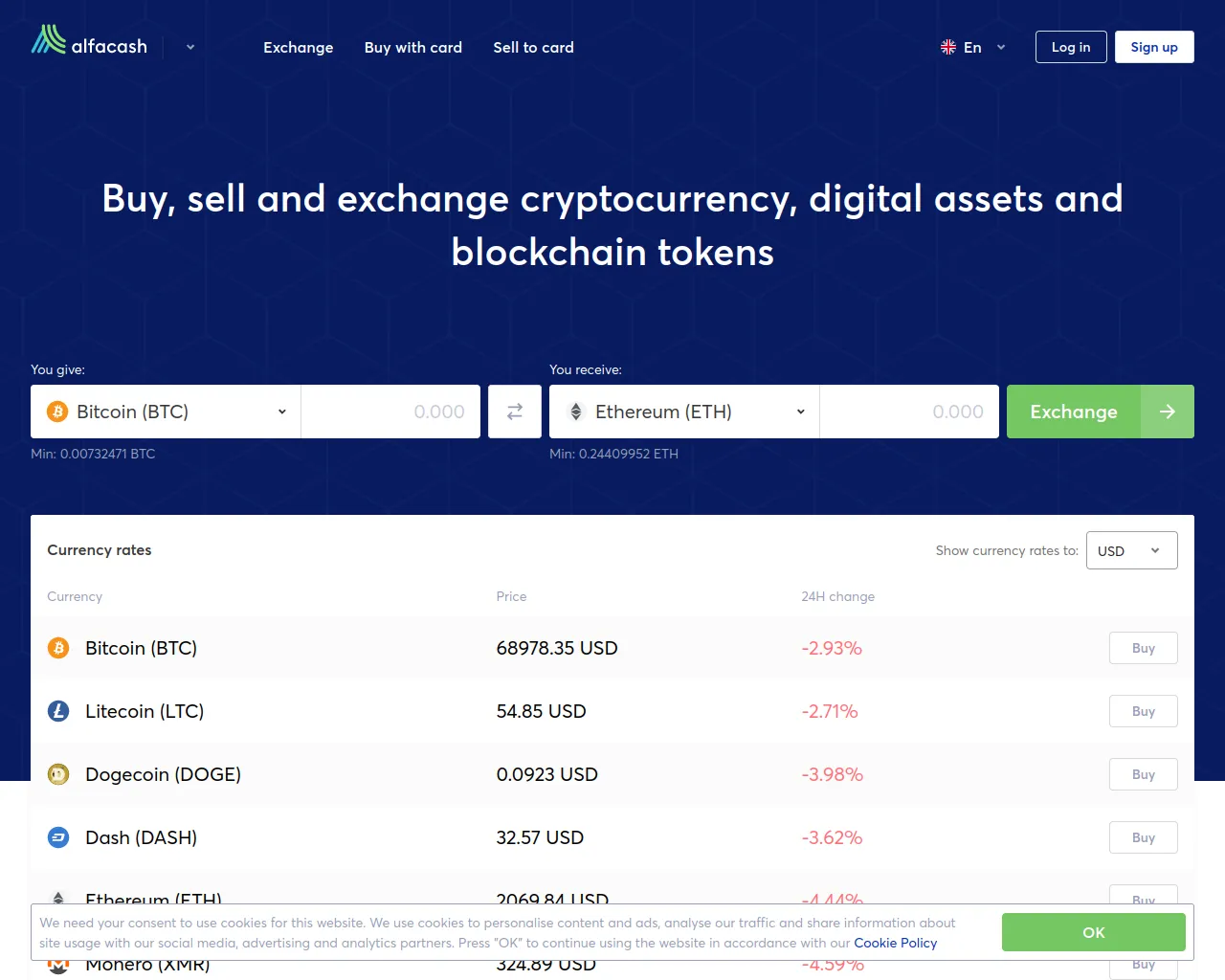 Screenshot of alta.cash