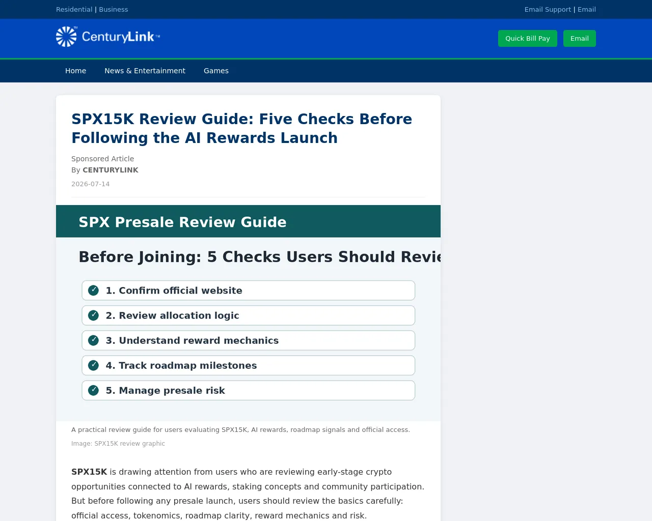 Screenshot of spx15k-centurylink.com