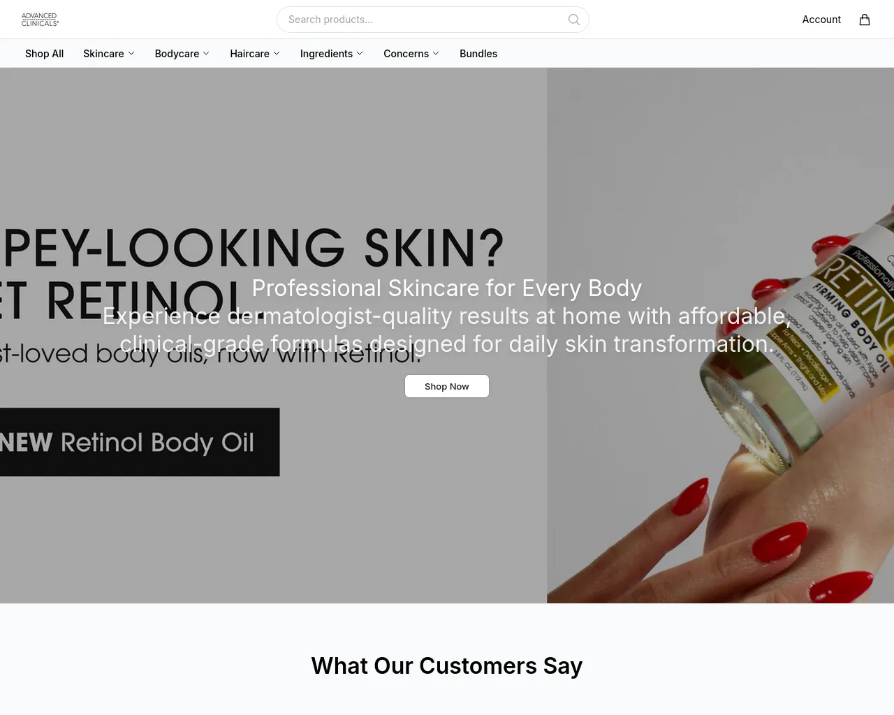 Screenshot of advancedclinicalsbeauty.shop