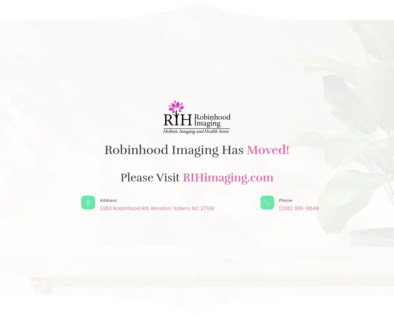 Screenshot of robinhoodimaging.com