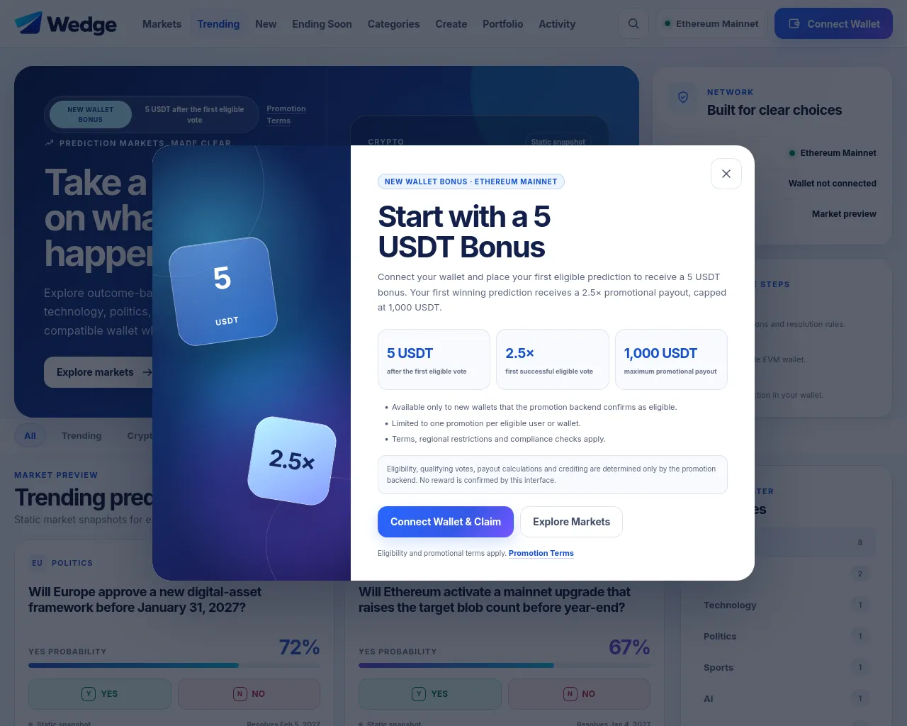 Screenshot of wedgemarkets.com