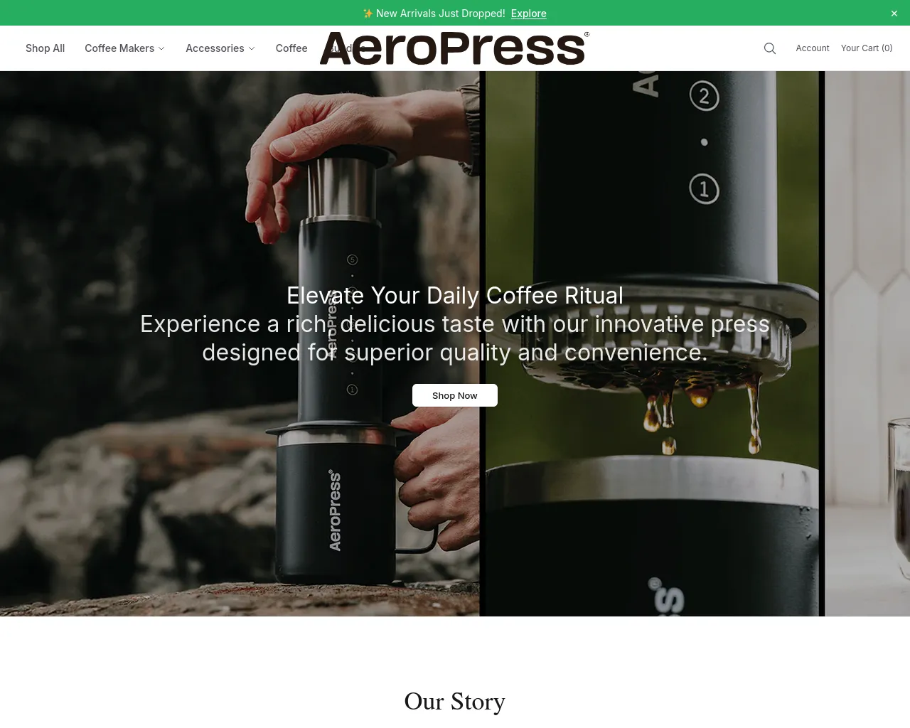 Screenshot of aeropresshq.shop