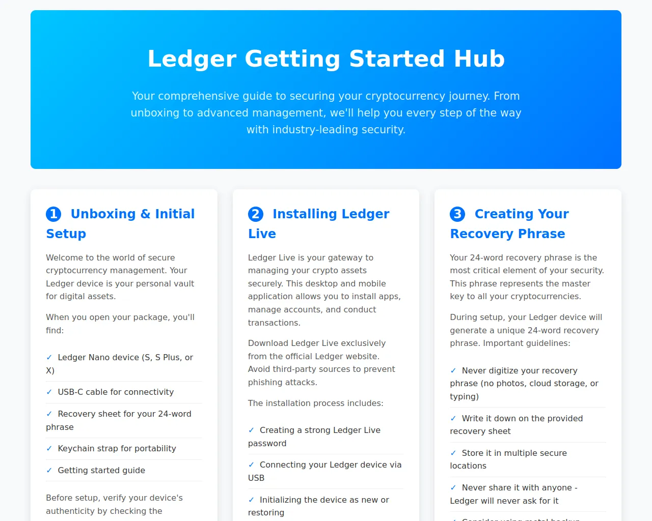 Screenshot of ledger-start-homecom.pages.dev