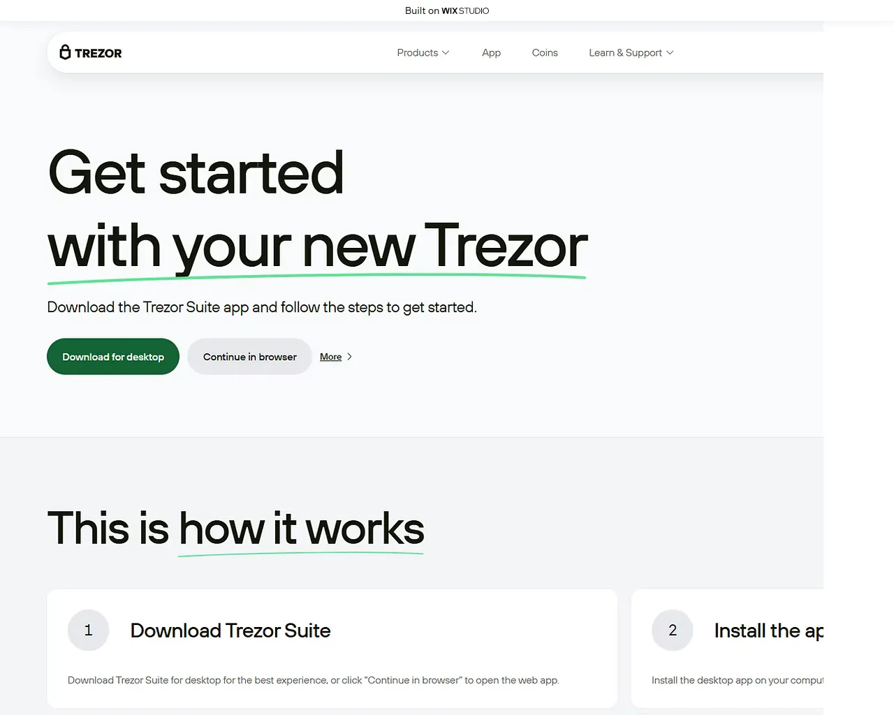 Screenshot of trezur-io.wixstudio.com