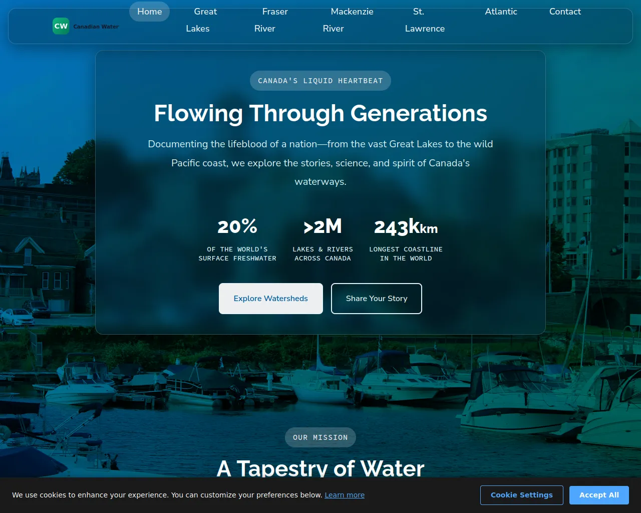 Screenshot of canadian-waterways.com