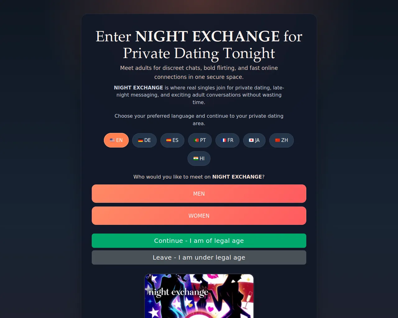 Screenshot of night-exchange.top
