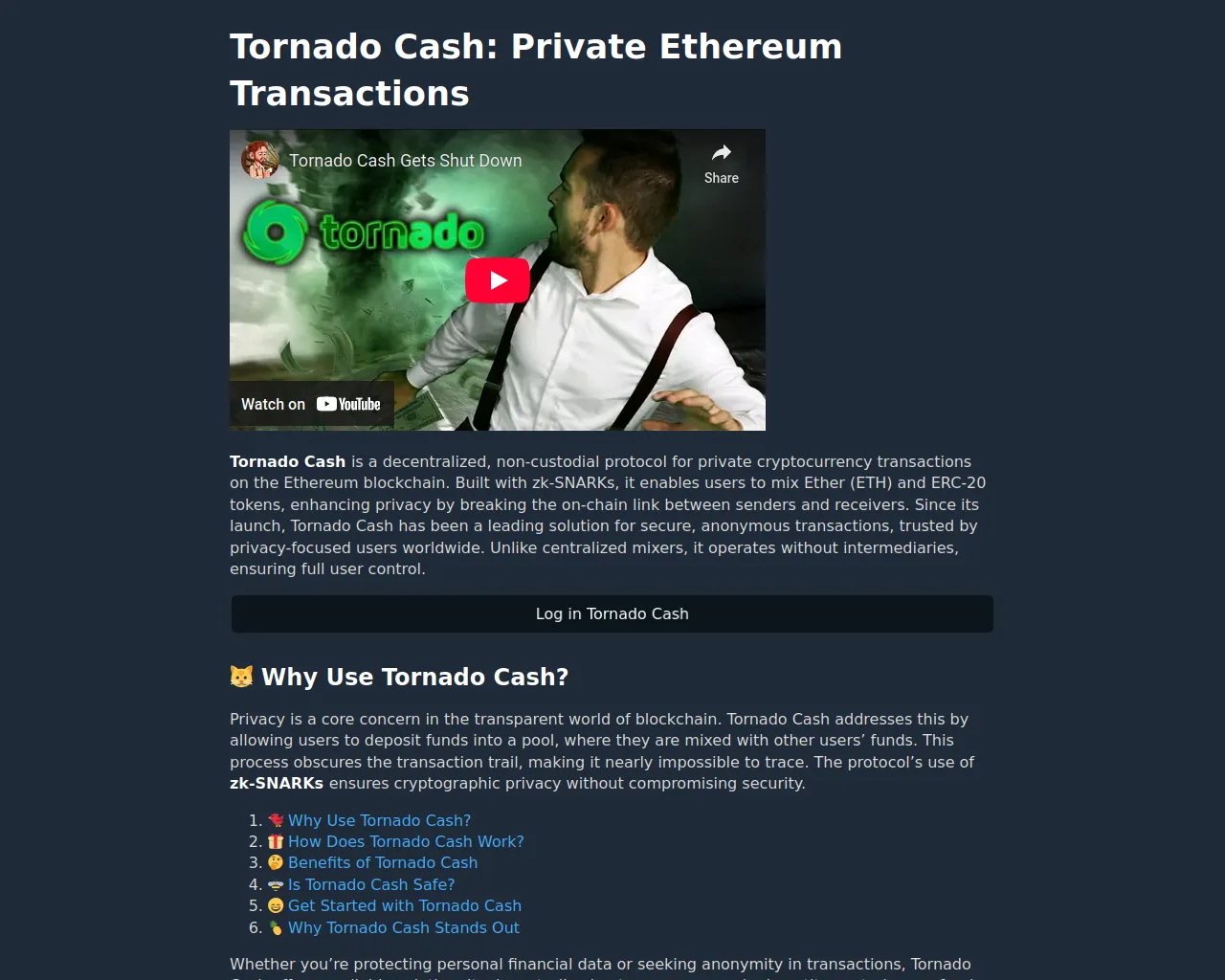 Screenshot of tornadocash-app.org
