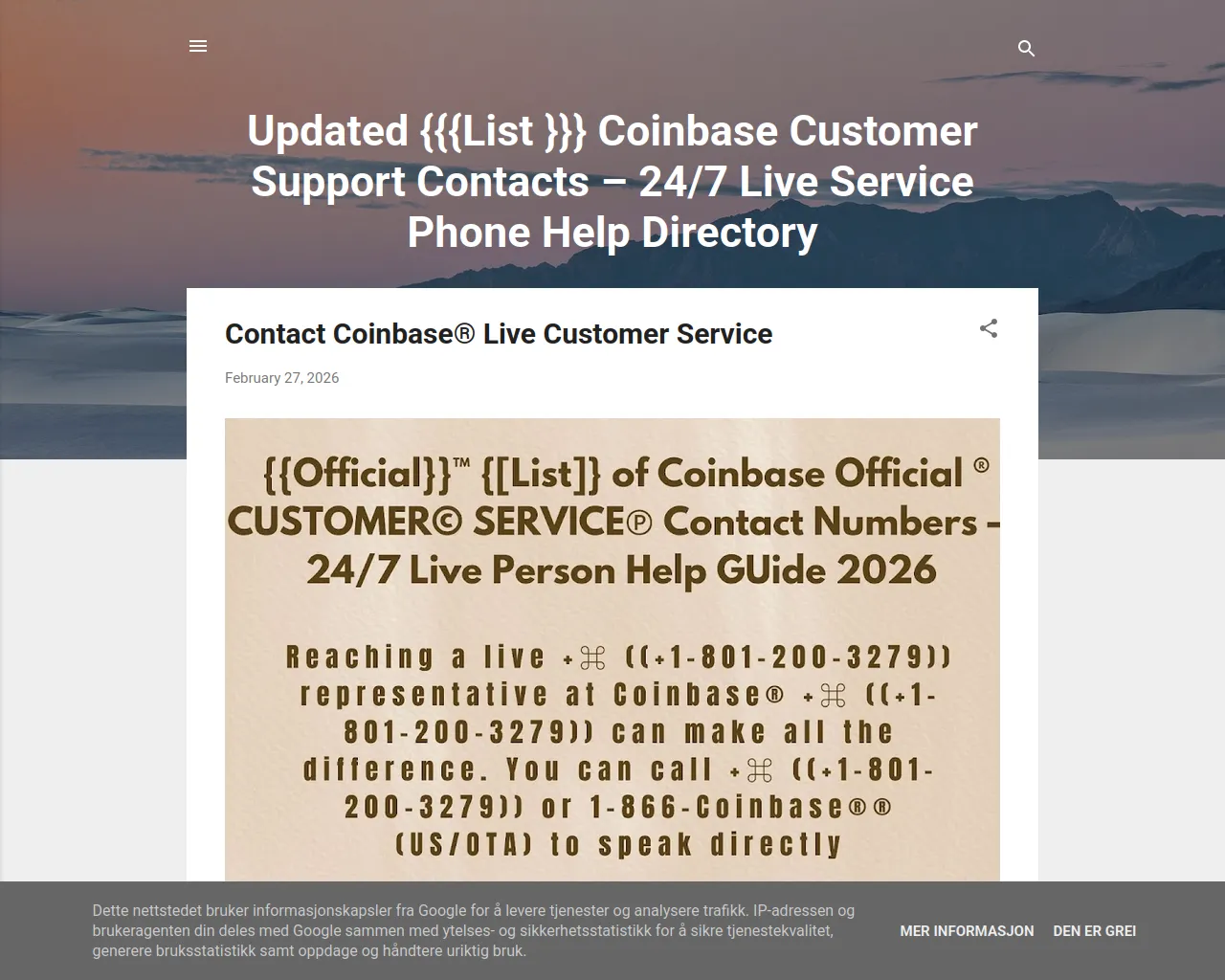 Screenshot of coinbase-customer-supportusa.blogspot.com