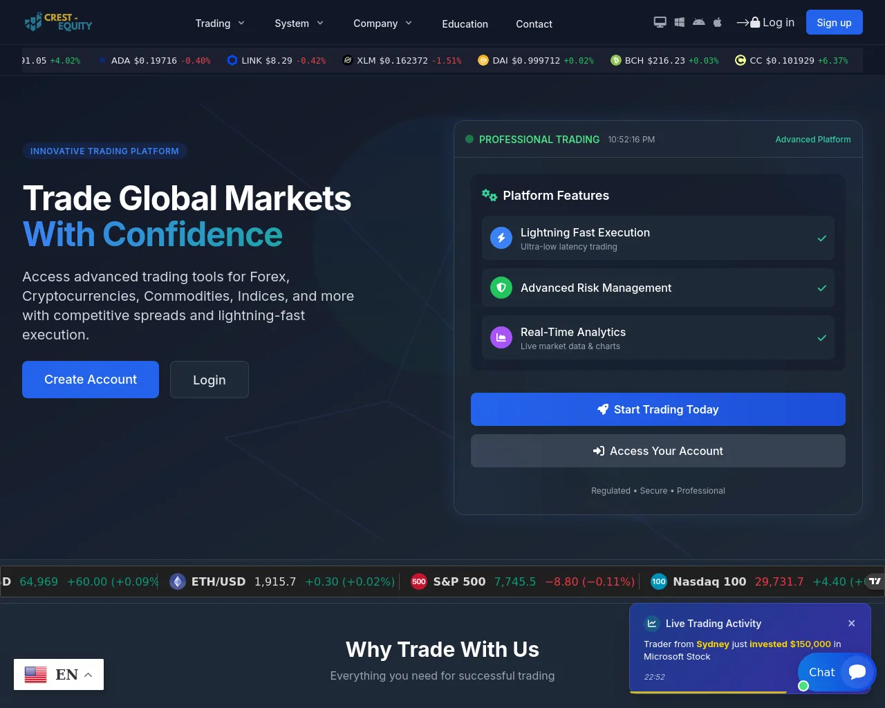 Screenshot of crestequity.info