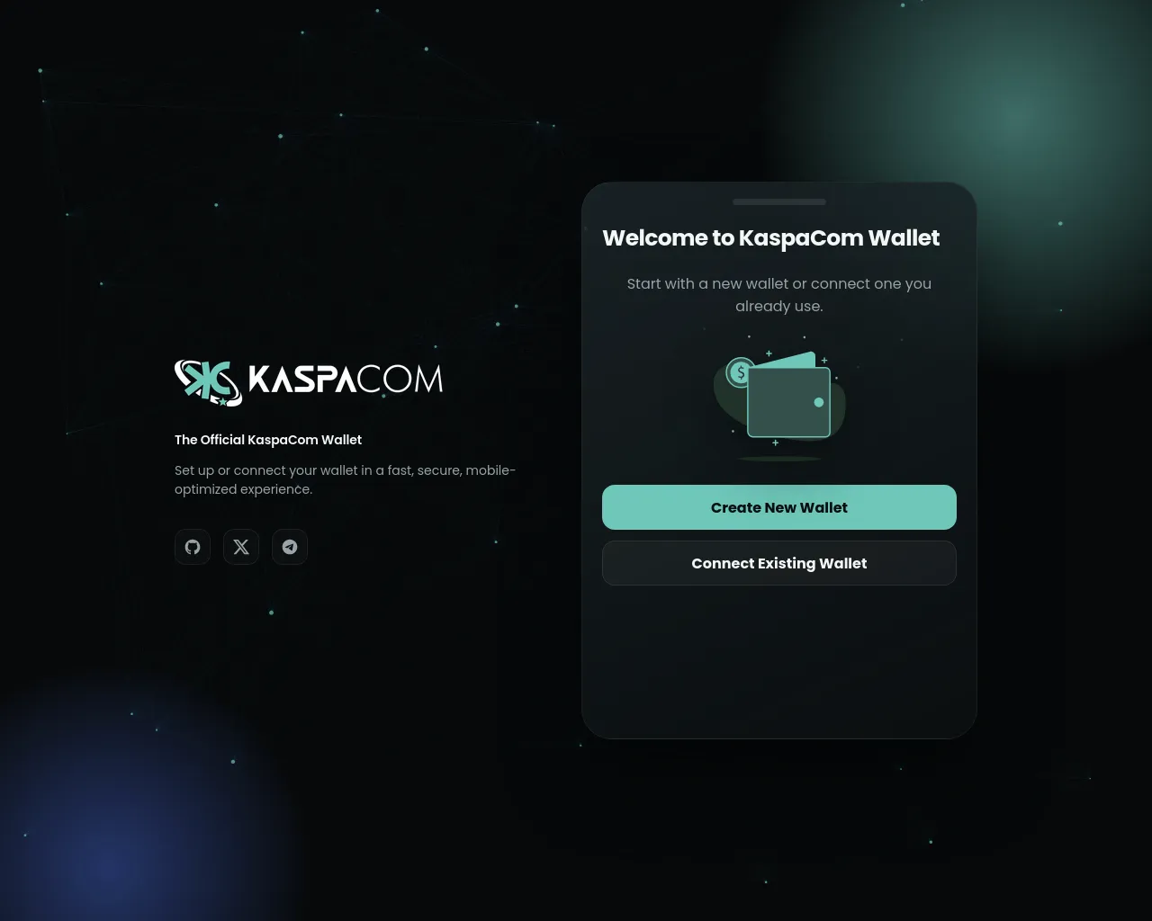 Screenshot of kaspawebwallet.com