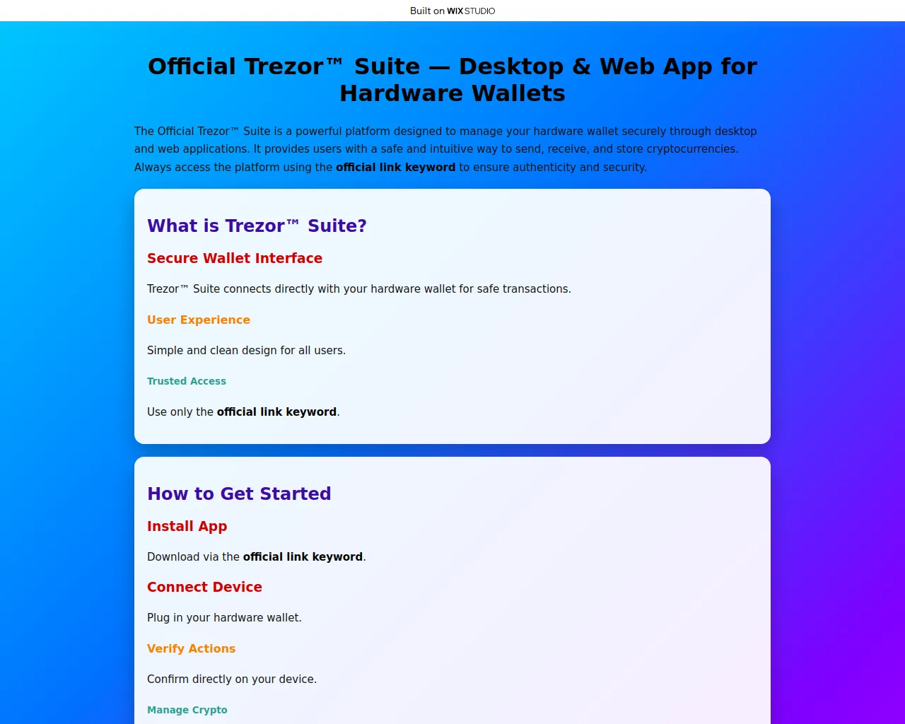 Screenshot of trexor-suiteapp.wixstudio.com