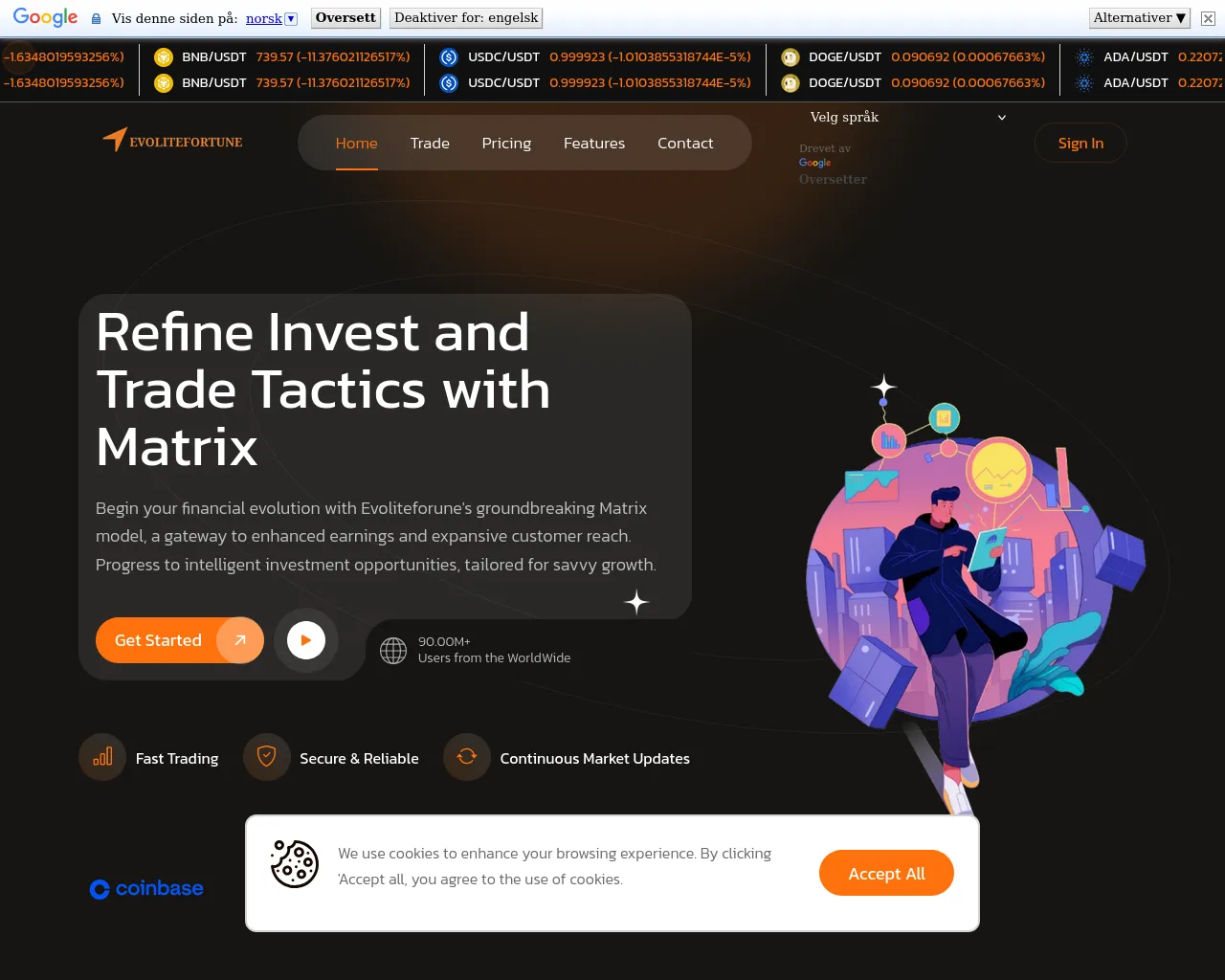 Screenshot of evolitefortunemax.net