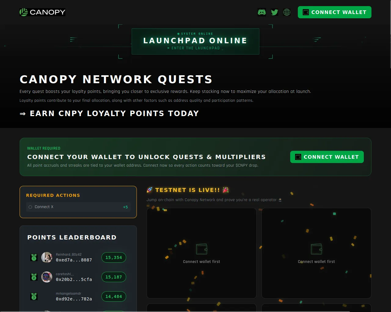 Screenshot of canopynetwork.cam