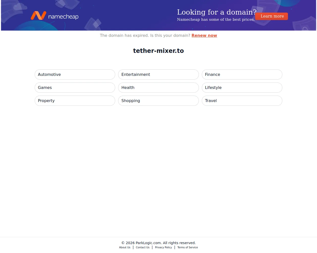 Screenshot of tether-mixer.to