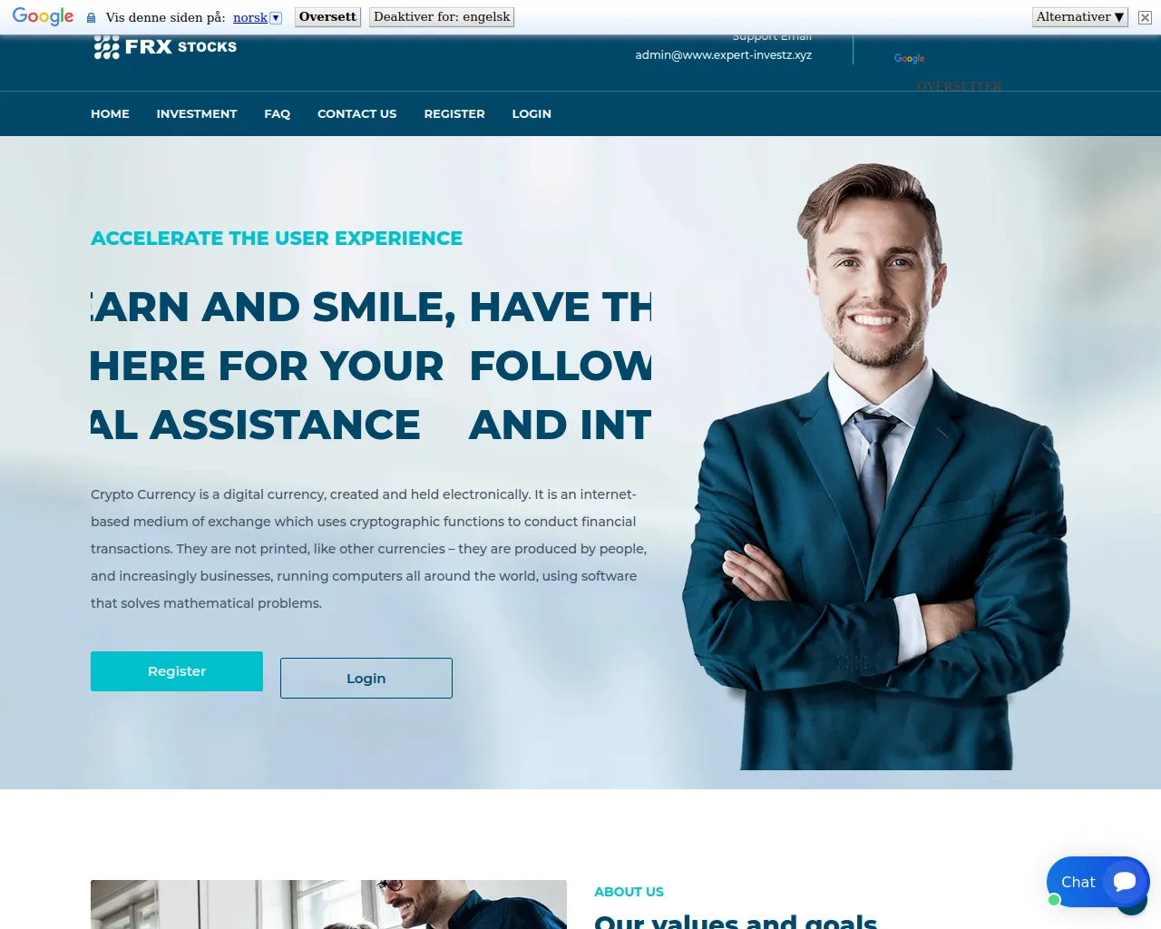 Screenshot of expert-investz.xyz