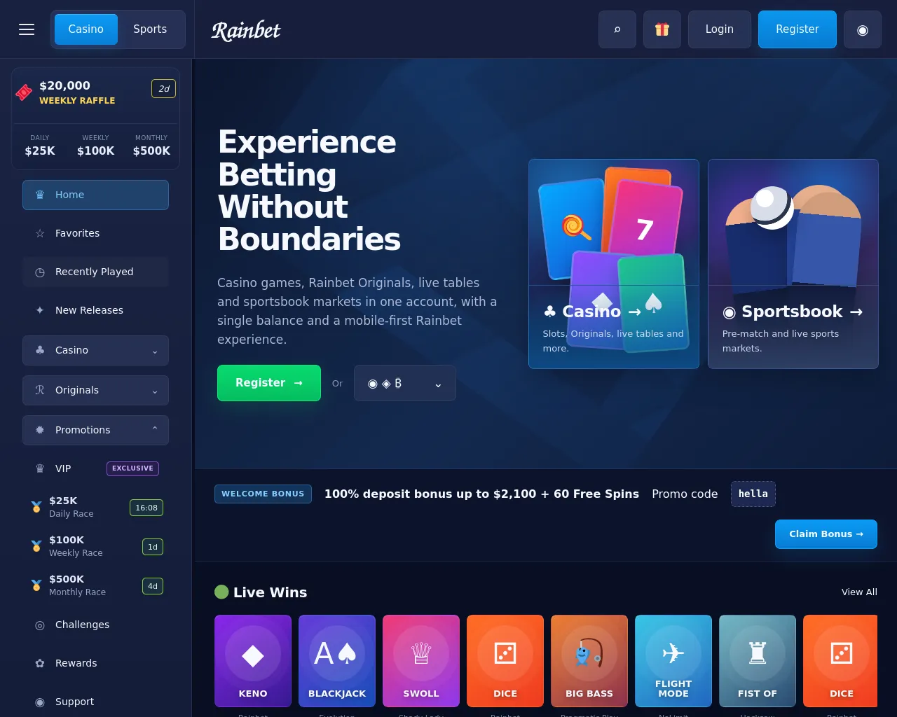 Screenshot of rainbet-promo-code.net