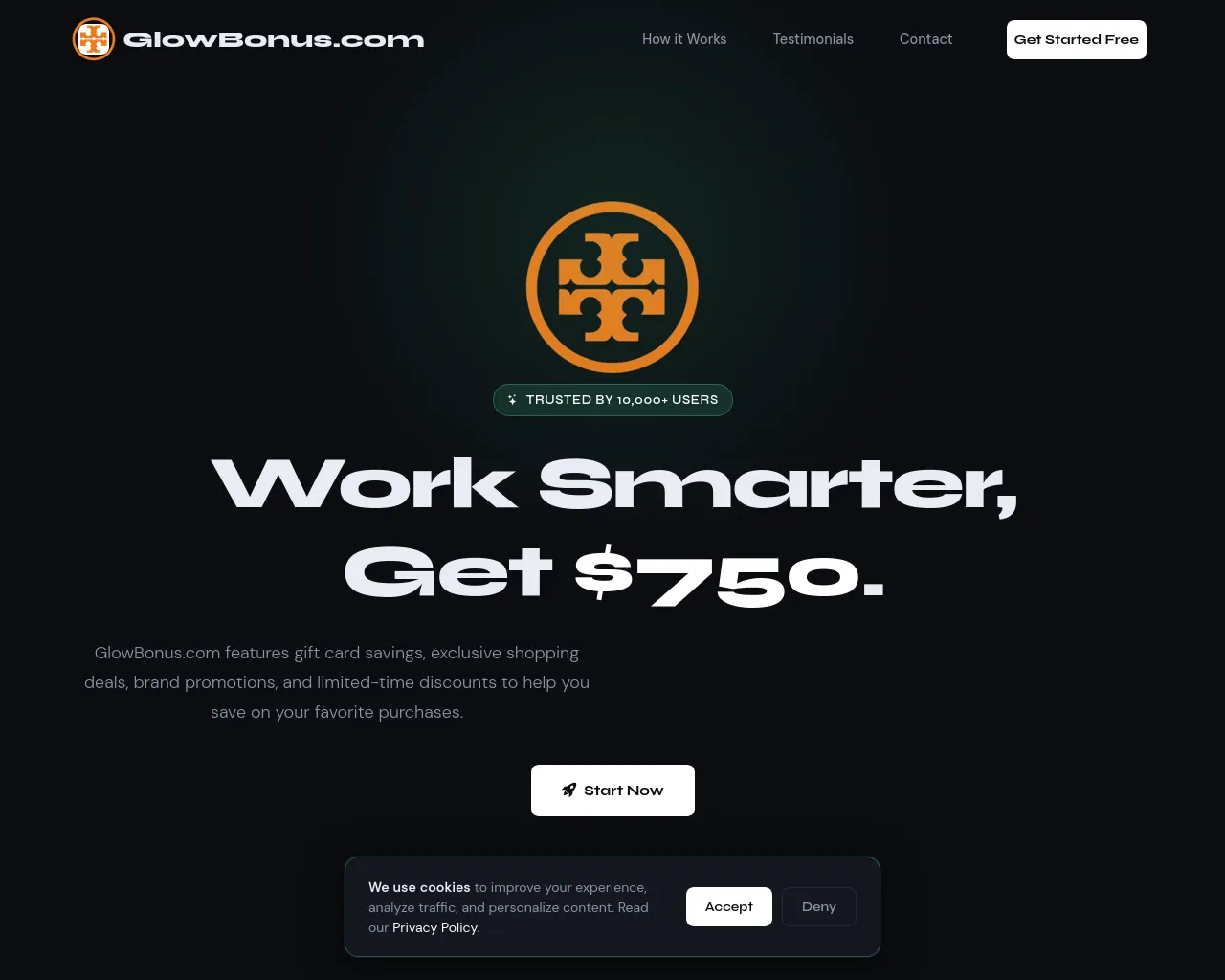 Screenshot of glowbonus.site